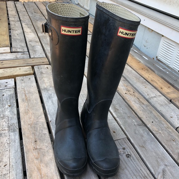 Hunter tall matte black original boots - Picture 1 of 8